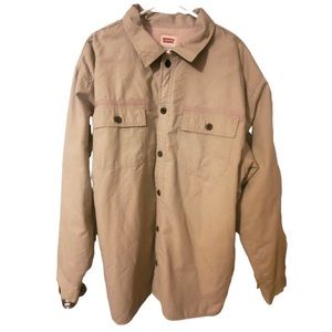 Men’s Levi’s beige fleece lined jacket.